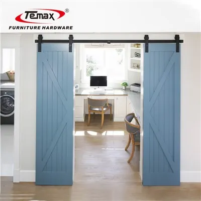 Temax Perkakasan Gelongsor Pintu Barn Dipasang Dekat Lembut